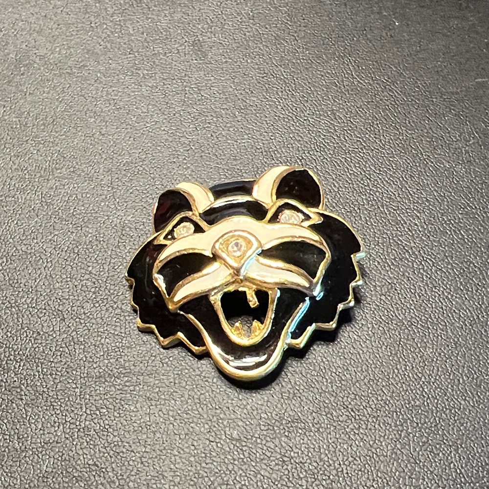 Gold and Black Tiger Brooch